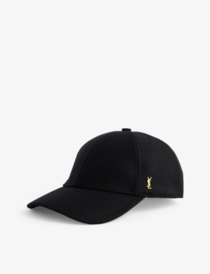 SAINT LAURENT - Brand-plaque wool-blend cap | Selfridges.com