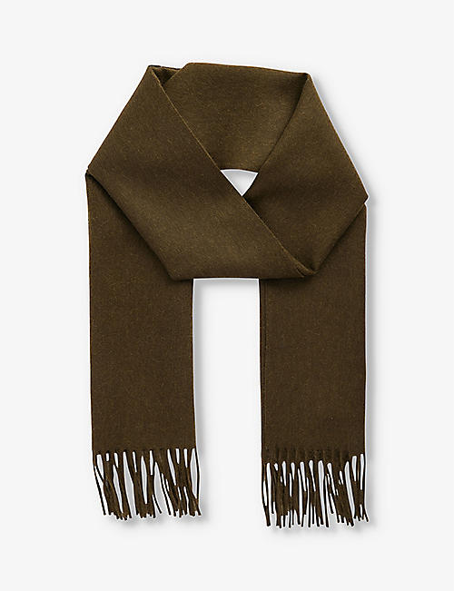 THE INOUE BROTHERS: Fringed-trim brushed-texture alpaca scarf
