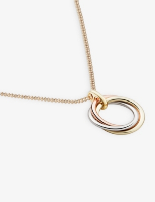 CARTIER: Trinity medium 18ct white, rose and yellow-gold pendant necklace