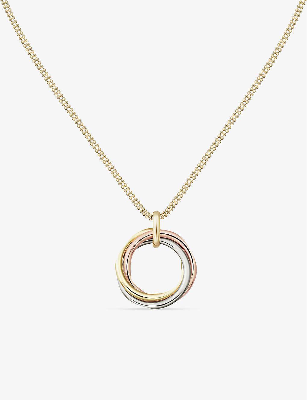 Cartier Womens Multicolour Trinity Medium 18ct White, Rose And Yellow-gold Pendant Necklace
