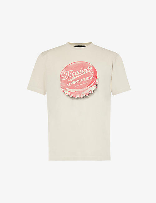 DSQUARED2: Graphic-print cotton-jersey T-shirt