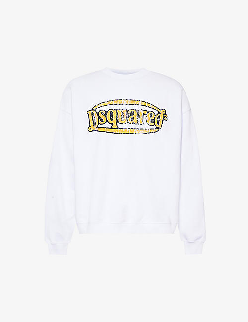 DSQUARED2: Vintage logo text-print cotton-jersey sweatshirt