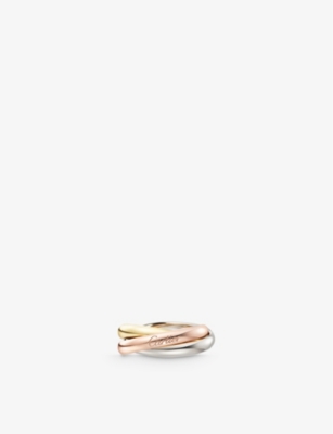 Shop Cartier Womens Multicolour Trinity Medium 18ct White-gold, Yellow-gold And Rose-gold Ring