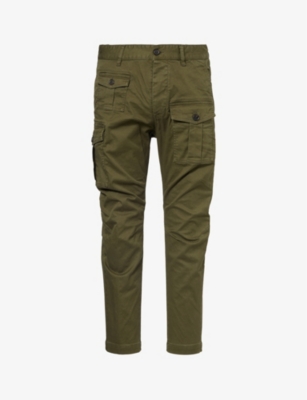 Dsquared2 Cargo Cotton Trouser With Pockets In Military Green