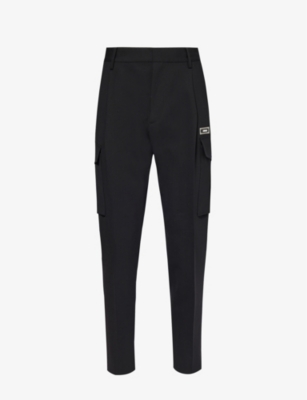 Dsquared2 Mens Black Logo-patch Stretch-wool Trousers In Black