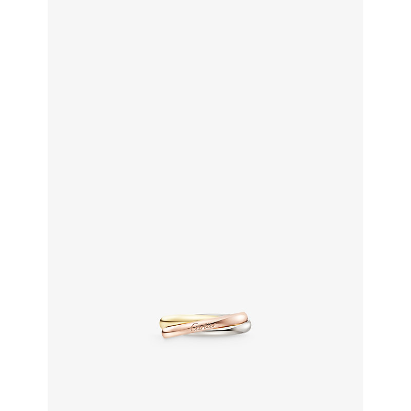 Shop Cartier Womens Multicolour Trinity Small 18ct White-gold, Yellow-gold And Rose-gold Ring