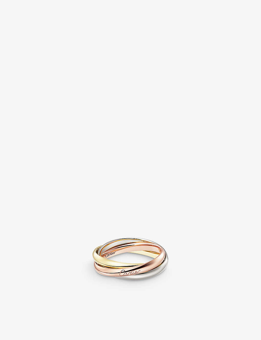 Cartier Womens Multicolour Trinity Small 18ct White-gold, Yellow-gold And Rose-gold Ring