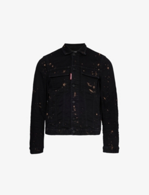 Dsquared2 Welt-pockets Buttoned Denim Jacket In Black
