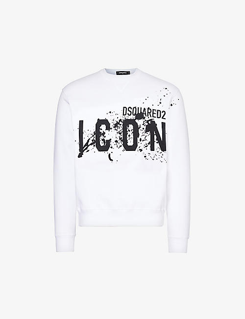 DSQUARED2: Icon logo-print long-sleeve cotton-jersey sweatshirt