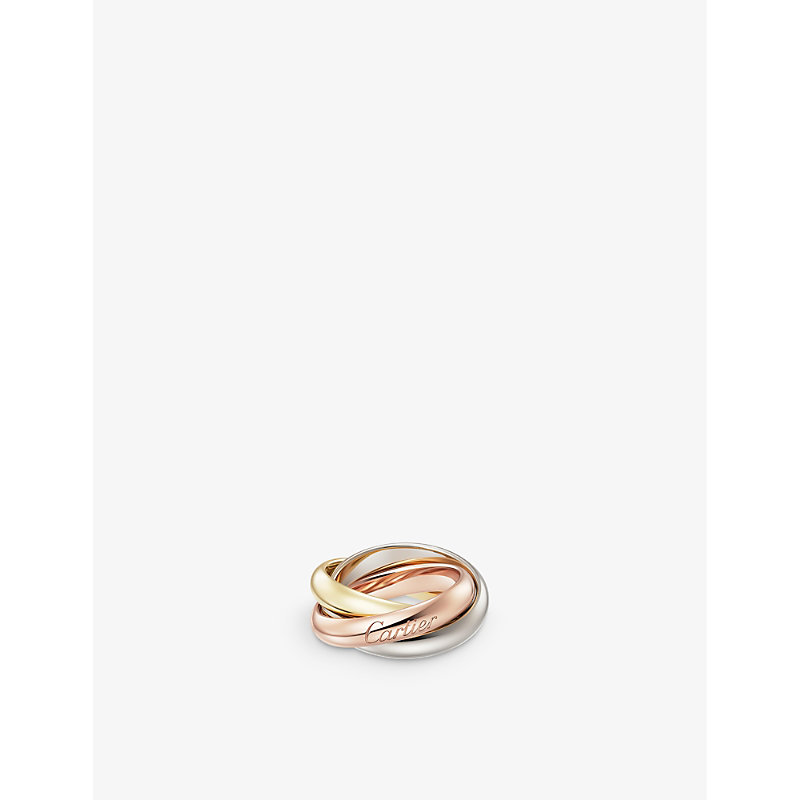 Cartier Womens Multicolour Trinity Large 18ct White-gold, Yellow-gold And Rose-gold Ring
