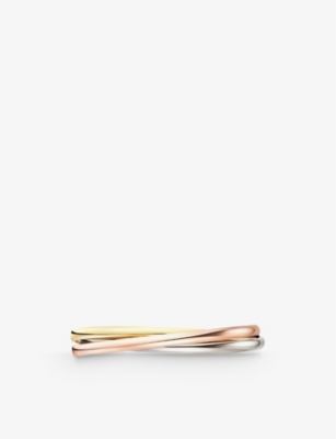 Shop Cartier Womens Multicolour Trinity Small 18ct White, Yellow And Pink-gold Bracelet