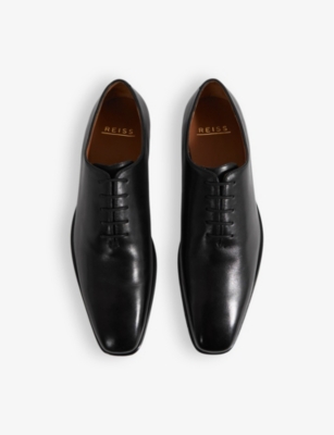 Shop Reiss Men's Black Mead Lace-up Formal Leather Shoes