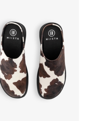 MIISTA: Kristi contrast-stitched leather mules