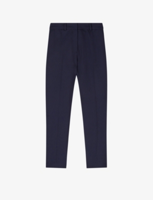 Lk Bennett Womens Blu-navy Mariner High-rise Woven Cigarette Trousers