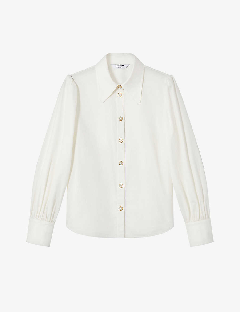 Lk Bennett Womens Whi-white Sonya Puff-sleeve Cotton Shirt