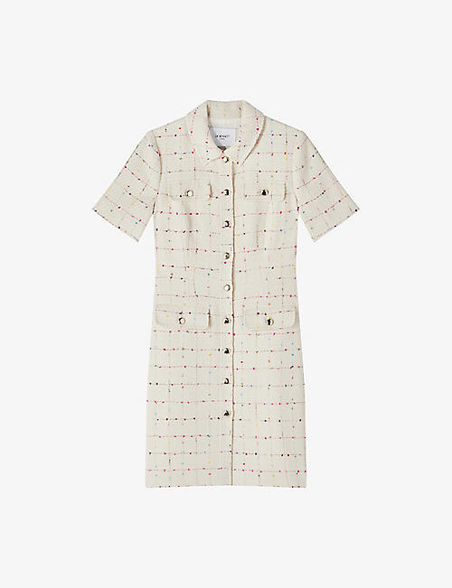 LK BENNETT: Bellmer short-sleeved cotton-blend mini dress