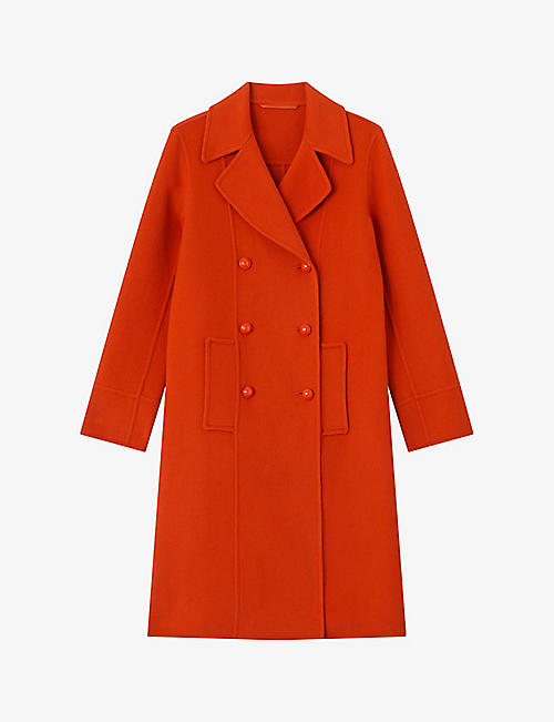 LK BENNETT: Greta double-faced button-up wool coat