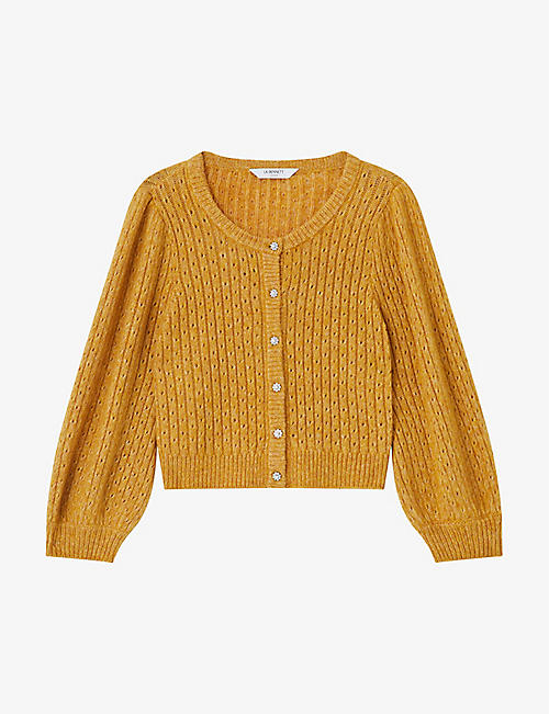 LK BENNETT: Nora round-neck button-up wool-blend cardigan