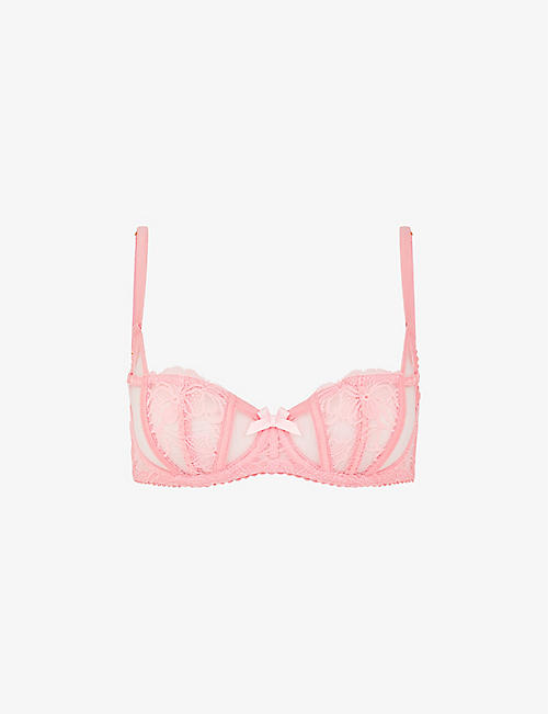 AGENT PROVOCATEUR: Rozlyn underwired tulle balconette bra