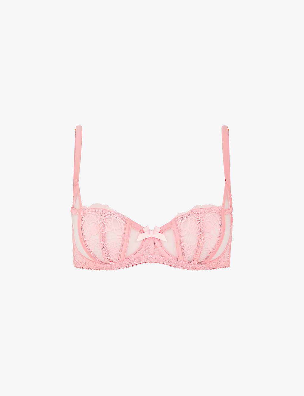 AGENT PROVOCATEUR AGENT PROVOCATEUR WOMENS BABY PINK ROZLYN UNDERWIRED TULLE BALCONETTE BRA