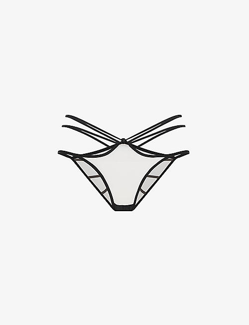 AGENT PROVOCATEUR: Ozara strappy sheer tulle briefs