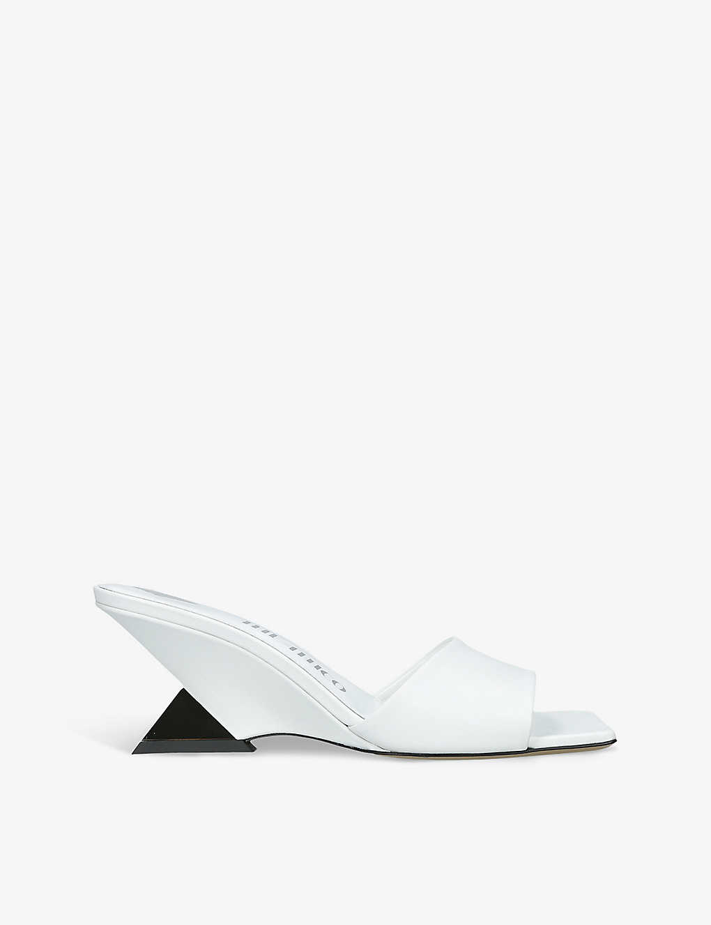 Attico Womens White Cheope Square-toe Leather Heeled Mules
