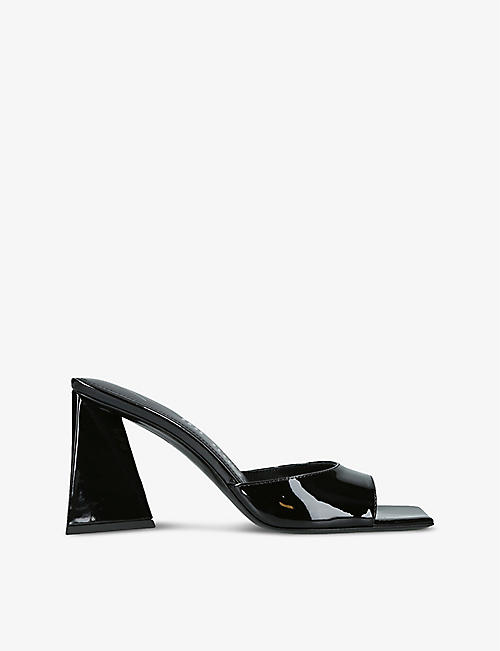 ATTICO: Devon square-toe patent-leather heeled mules