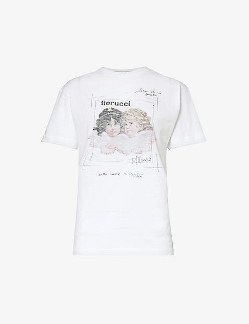 FIORUCCI: Postcard angel-print organic-cotton jersey T-shirt