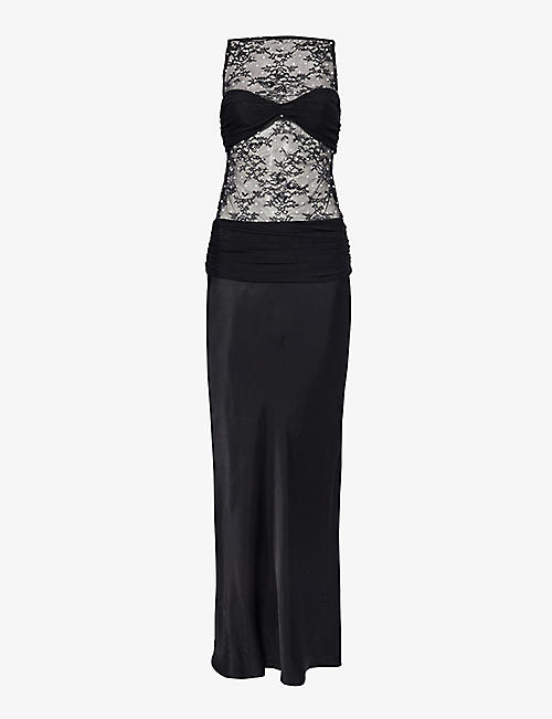 BEC & BRIDGE: Pfeiffer semi-sheer stretch-woven maxi dress