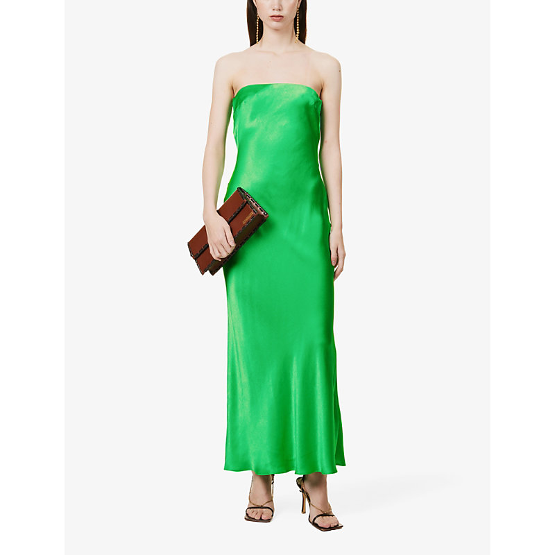 Shop Bec & Bridge Womens Emerald Moondance Strapless Woven Maxi Dress