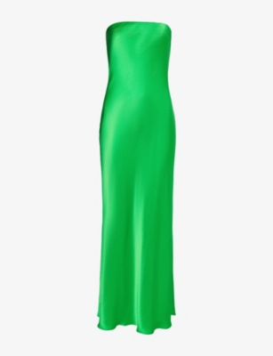 Bec & Bridge Moondance Strapless Woven Maxi Dress In Emerald