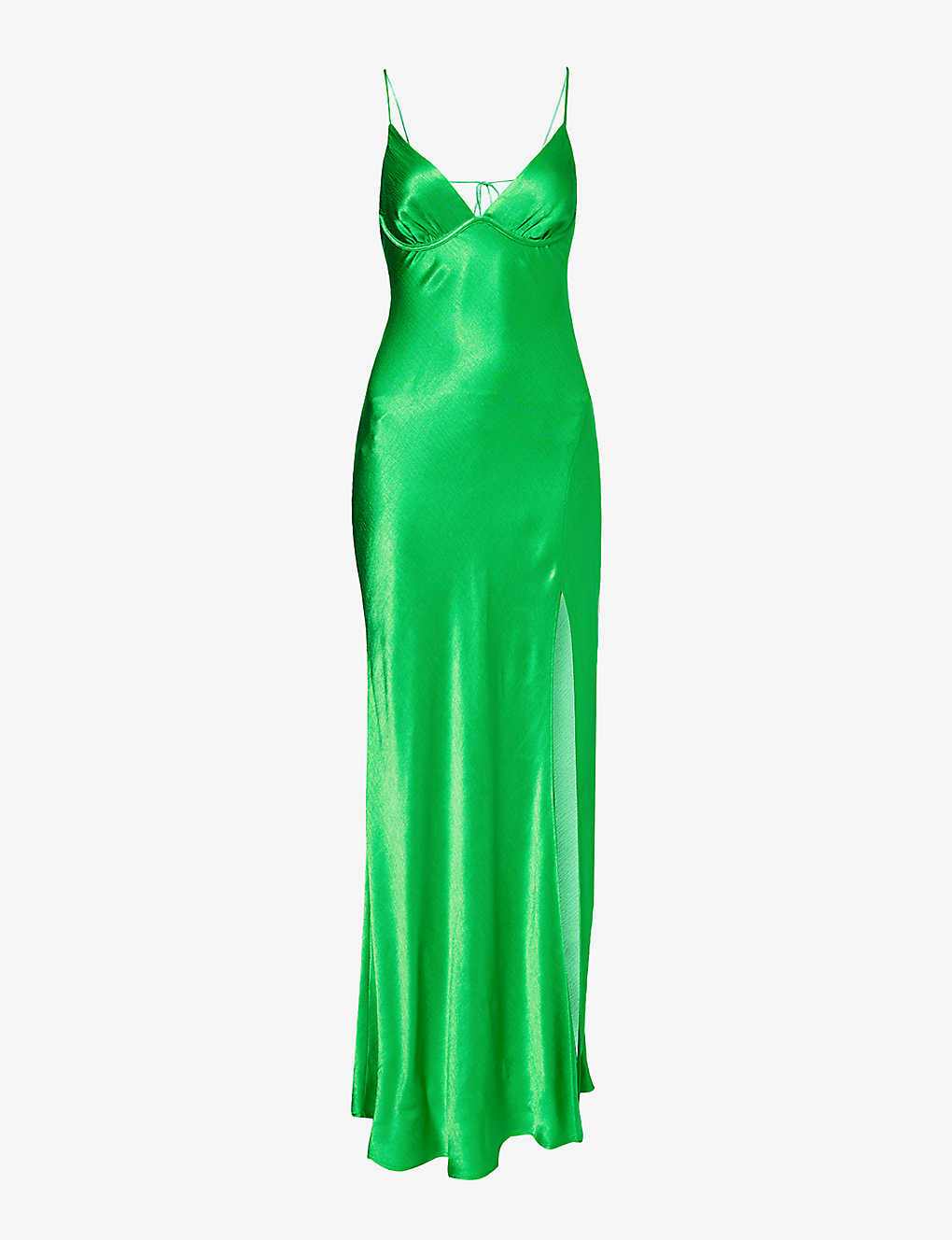 Shop Bec & Bridge Women's Emerald Ren Split-hem Satin Maxi Dress