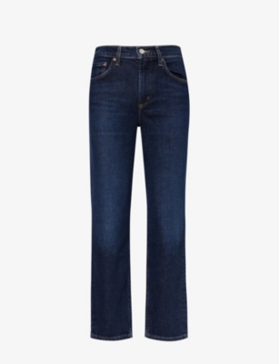 Agolde Kye Straight-leg Cropped Jeans In Blue