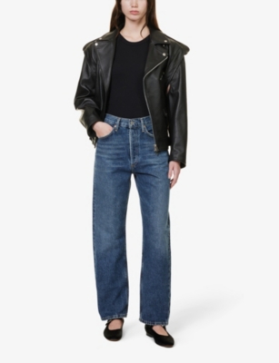 AGOLDE: 90s Faded-Wash Straight-Leg Mid-Rise Jeans