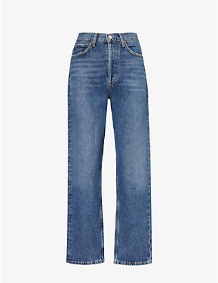 AGOLDE: 90s faded-wash straight-leg mid-rise organic-denim jeans