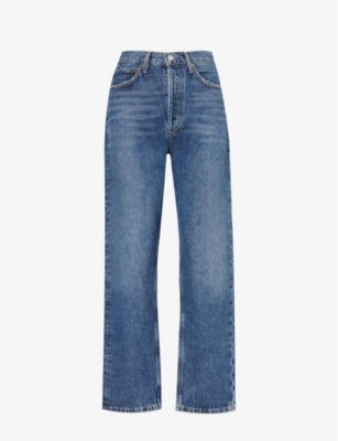 AGOLDE: 90s faded-wash straight-leg mid-rise organic-denim jeans