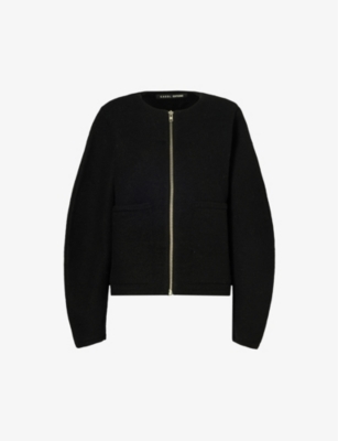 Kassl Editions Balloon-sleeve Merino Wool Jacket In Black