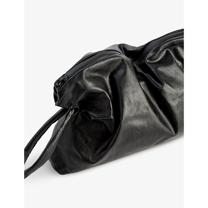 Shop Kassl Editions Pull-loop Faux-leather Clutch Bag In Black