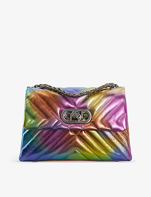 DUNE: Regent rainbow quilted leather shoulder bag