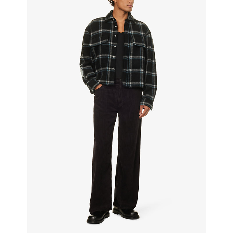 Shop Agolde Low Baggy Corduroy-texture Relaxed-fit Straight-leg Cotton Trousers In Wig