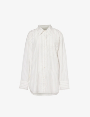 CITIZENS OF HUMANITY: Striped patch-pocket oversized cotton shirt