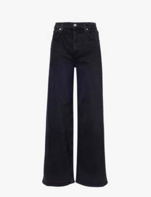 Citizens Of Humanity Paloma Wide-leg Mid-rise Stretch-denim Jeans In Devine (washed Blk)