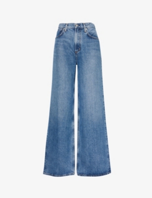 Citizens Of Humanity Ayla Wide-leg Mid-rise Organic-denim Jeans In Siesta (md Indigo)