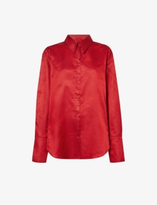 Citizens Of Humanity Camilia Regular-fit Cotton And Silk-blend Shirt In Apertivo (md Red)