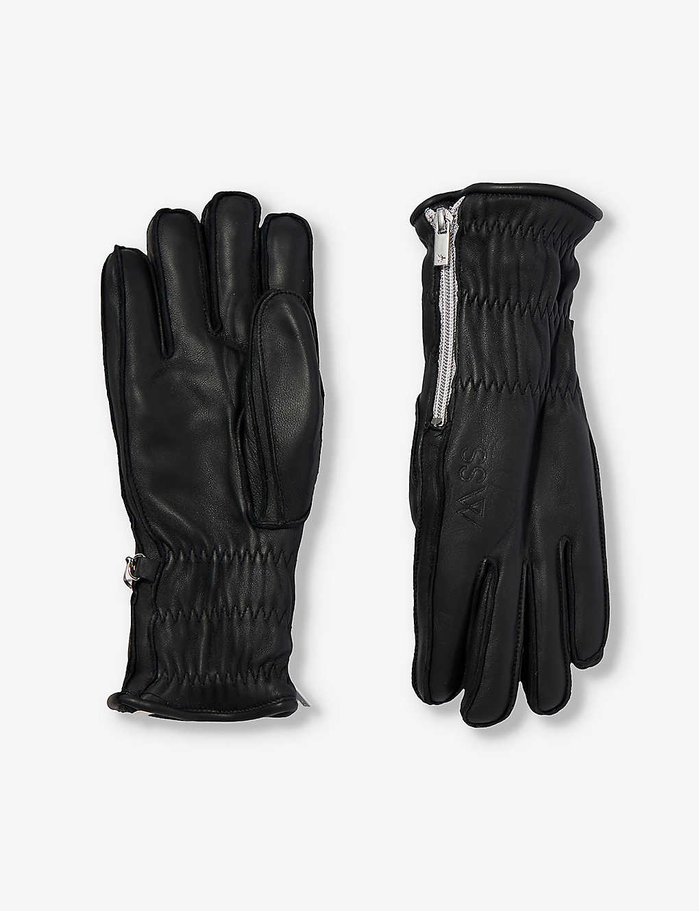 My Sunday Ski Womens Jet Wanderlust Quilted Leather Gloves In Black