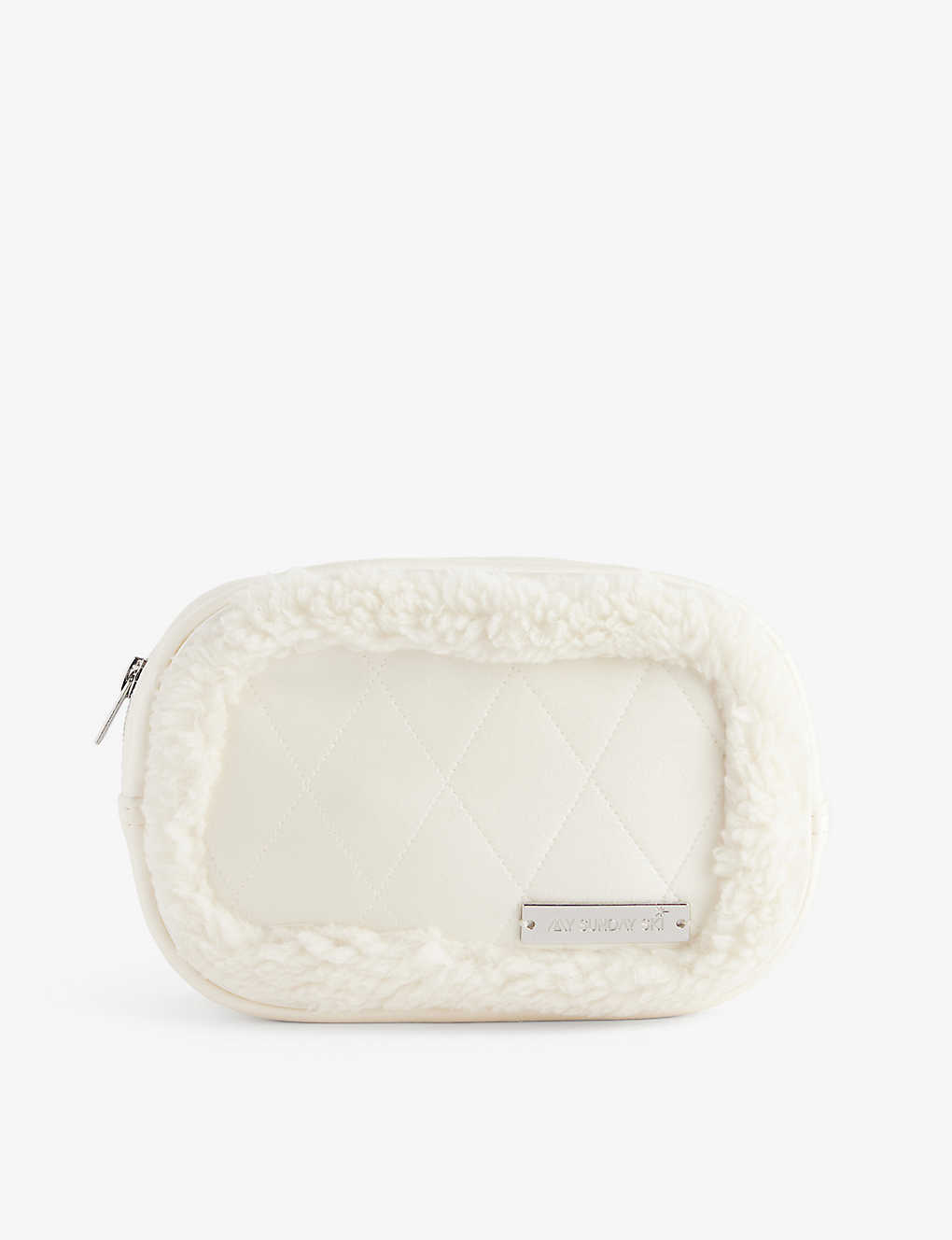 My Sunday Ski Cream Brand-plaque Quilted Stretch-woven Belt Bag