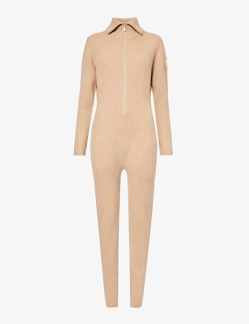 My Sunday Ski Womens Salted Caramel High-neck Relaxed-fit Wool And Cashmere-blend Jumpsuit