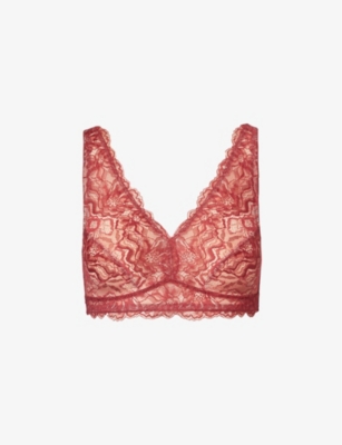 Hanro, Moments Stretch-lace Soft-cup Bra, Pink, 32A,34A,36A,38A,32B,34B,36B,38B,32C,34C,36C,38C,32D,34D,36D,38D