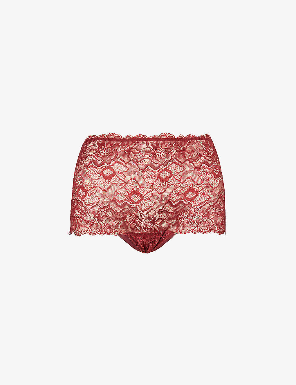Hanro Womens Secret Berry Solene Mid-rise Stretch-lace Briefs In Red