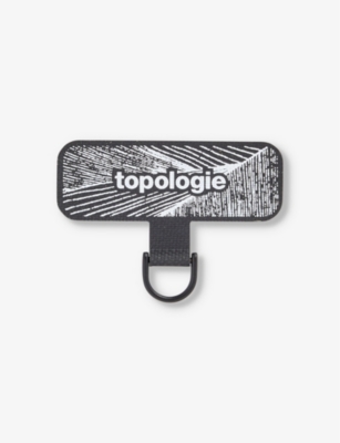 Topologie Womens Black Dring Brand-print Woven Phone Strap Adapter 5cm